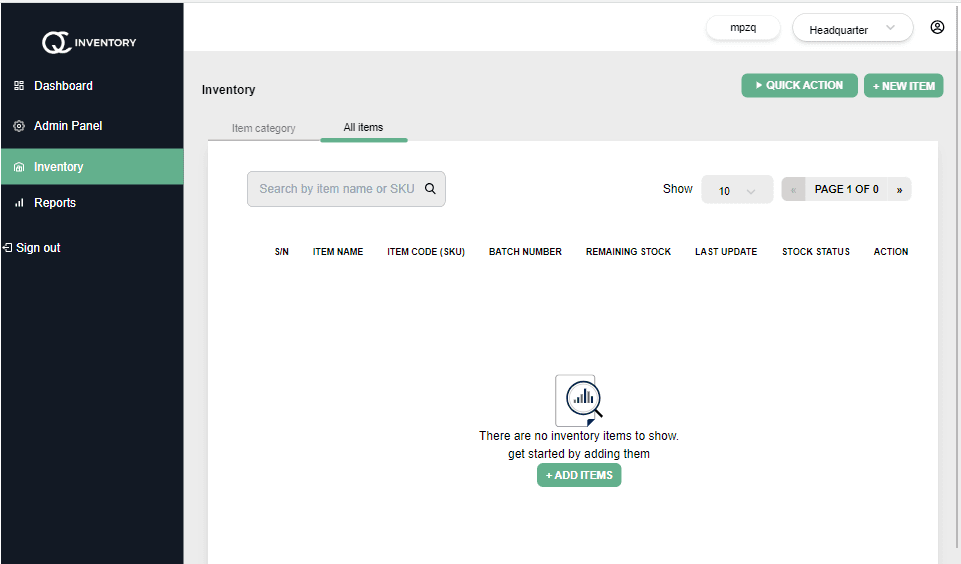 QClose Inventory screenshot 1