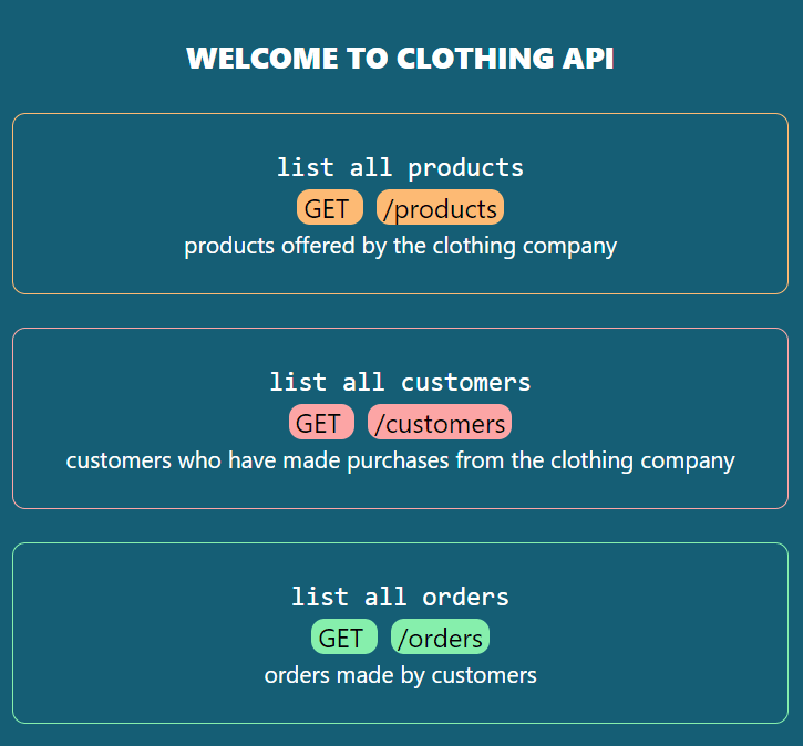 Clothing API